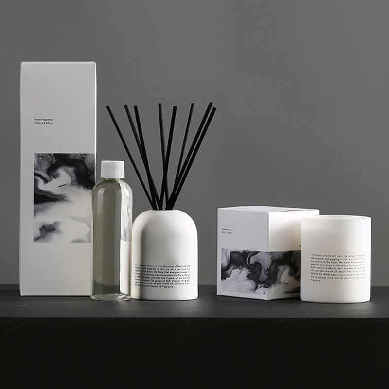 Candle supplier customized own brand wholesale Luxury scented candle and diffuser gift set with private design